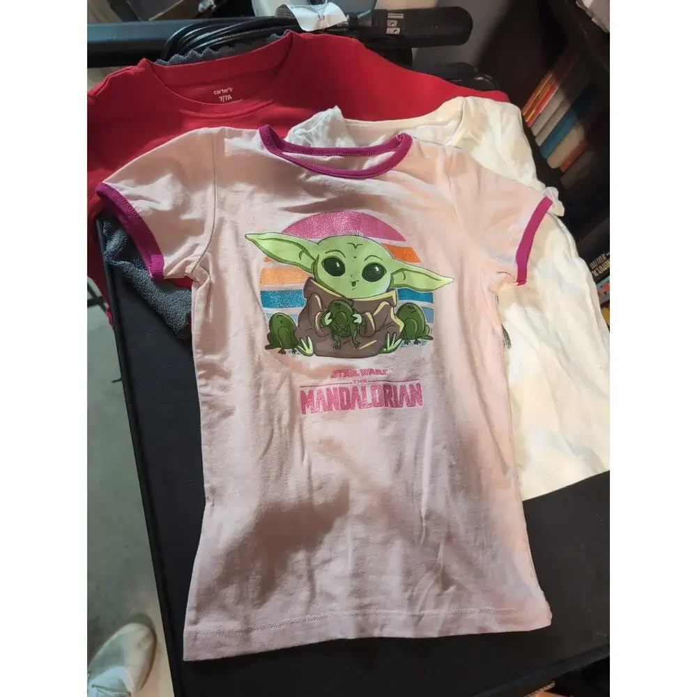 Carter's & Star Wars Lot T Shirts Girls Size 6 6x 7 7a 6 6x Grogu Dog Shades Bed